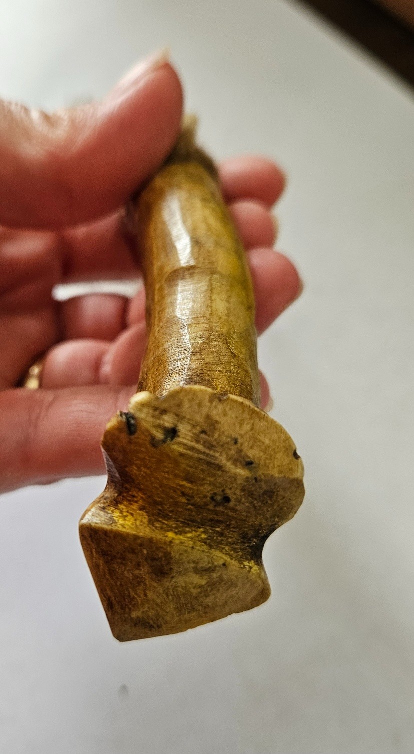 Rare Antique Native American Apache 9" Belt Knife Stag Bone Handle ca 1930