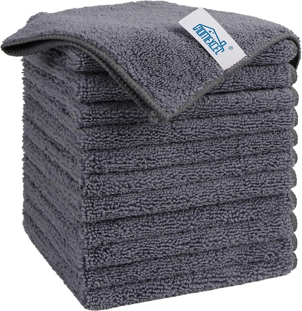 Eco-Friendly 12-Pack Microfiber Cleaning Cloths - Safe, Scratch-Free & Absorbent