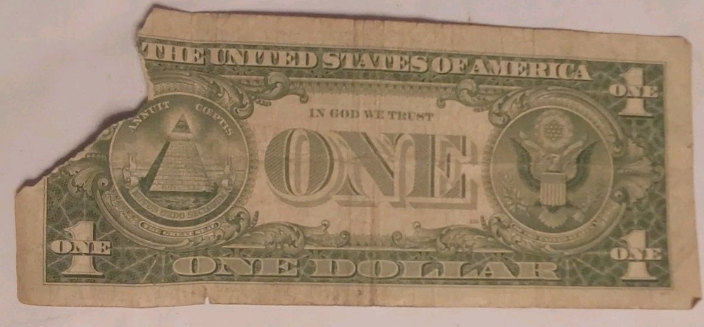 1957A One Dollar • DAMAGED Cull • Silver Certificate Note • $1 Bill Free Post
