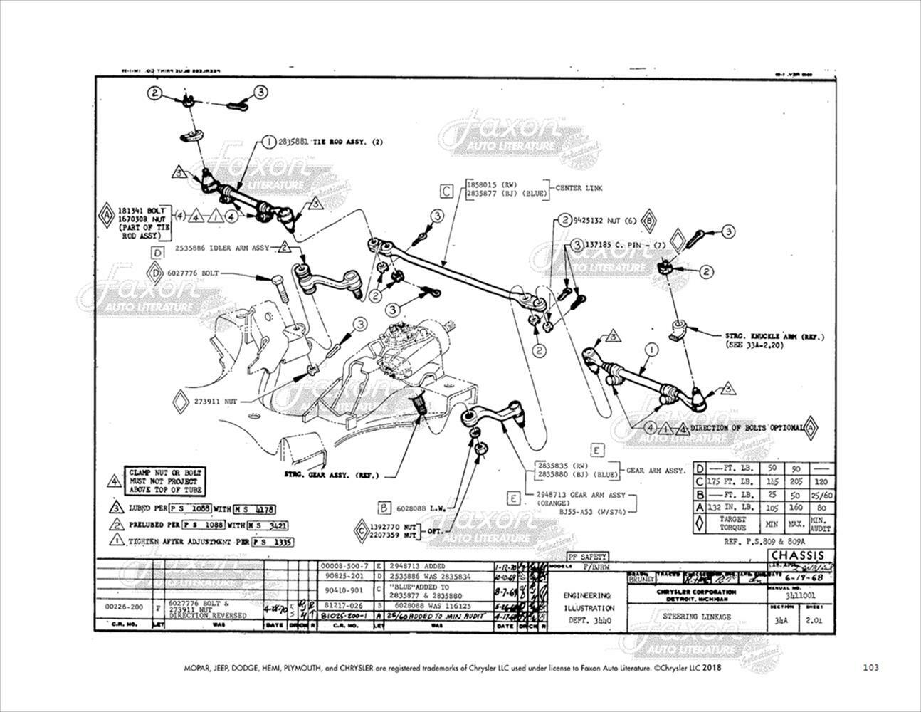 1970 Plymouth Chassis Assembly Manual Satellite GTX Road Runner Belvedere Engine