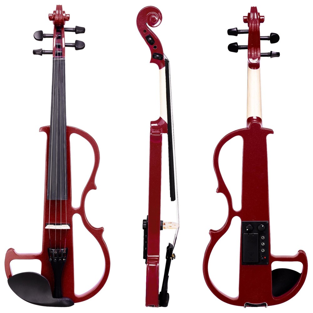 4/4 Size 2 Style Electric Silent Violin Set Practicing Performing w/ Case Gift
