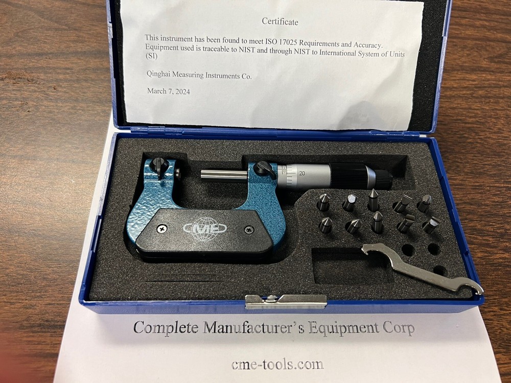 0-1" SCREW THREAD MICROMETER SET w. 5 pair anvils 400-ST-01