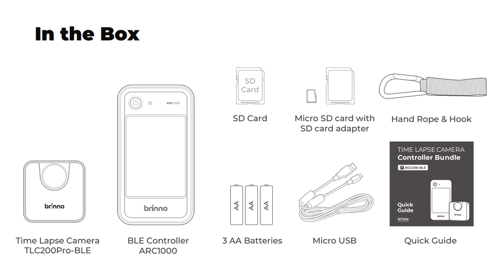 Brinno BCC200 BLE Bluetooth Timelapse Camera Controller Bundle