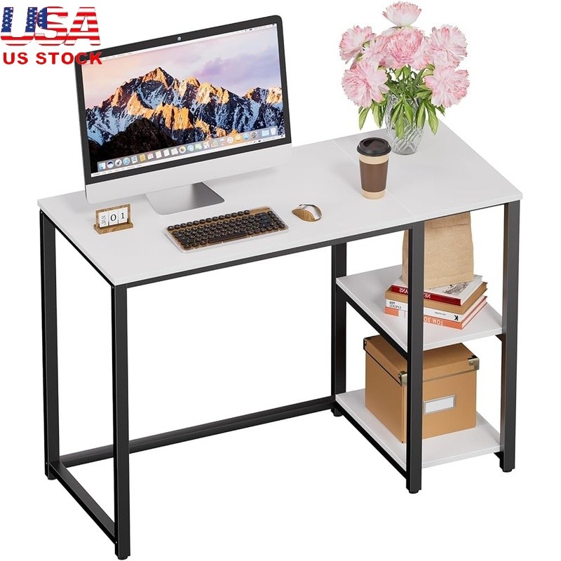Compact Computer Desk W/ Sturdy Design Tool-Free Assembly Modern Style New