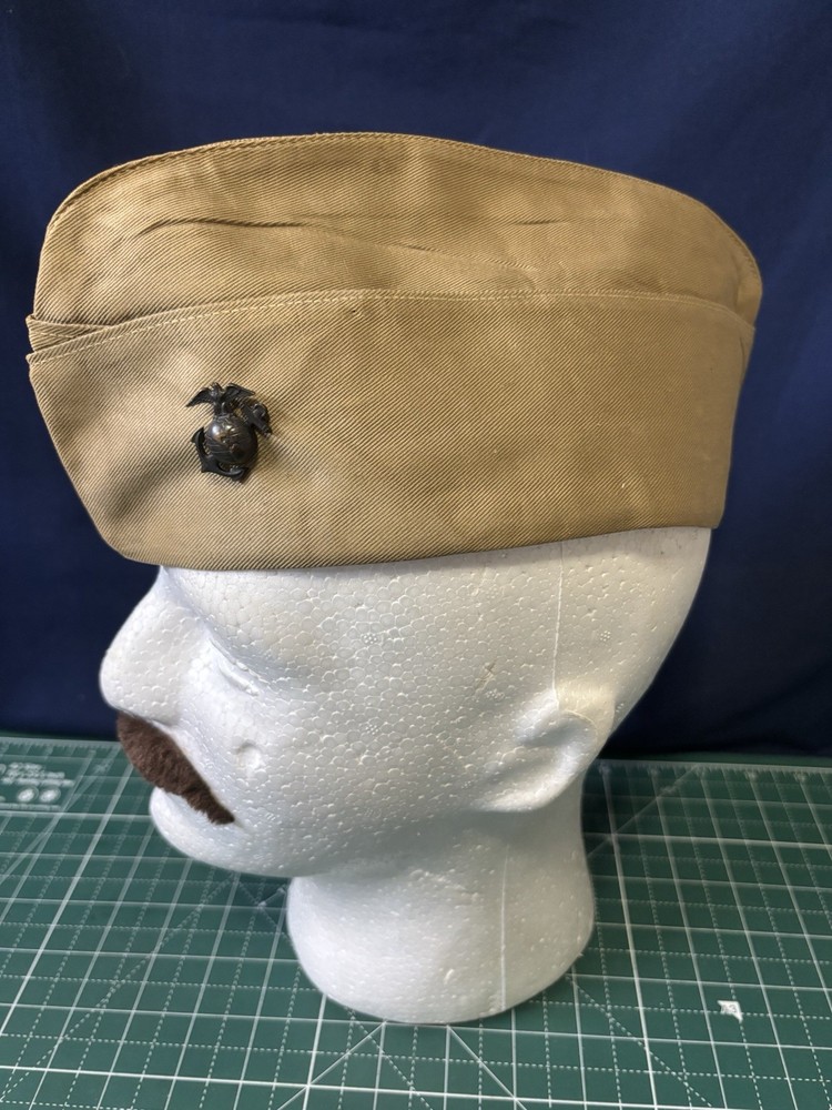 WW2 USMC Named Tan Overseas Hat