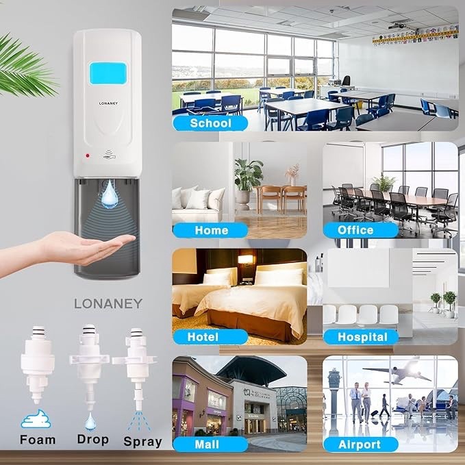 Touchless Automatic Foaming Hand Soap Dispenser Wall Mount, Motion Sensor Foam