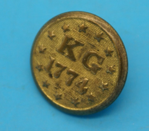 RARE KG 1774 KENTISH GUARDS RHODE ISLAND UNIFORM BUTTON G.W. SIMMONS ANTIQ ORIG