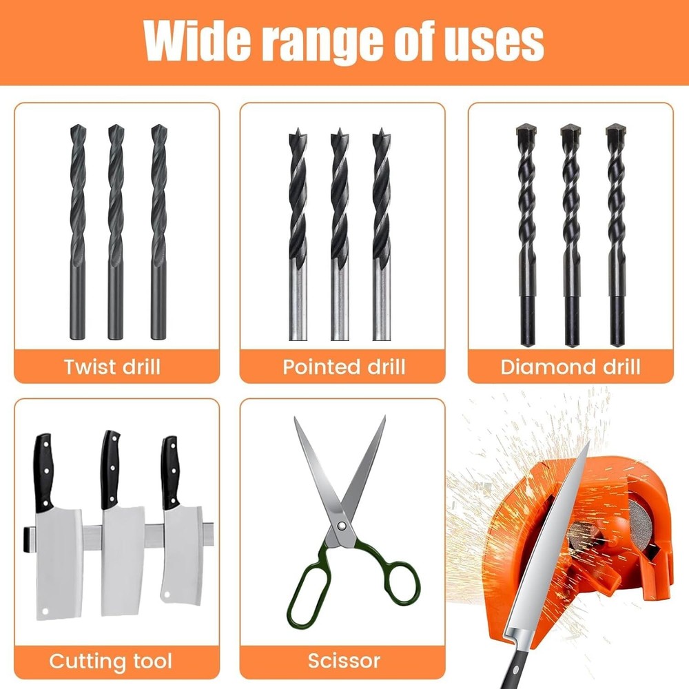 Electric Drill Bit Sharpener Multifunction Scissor/Knife Drill Sharpening Tool