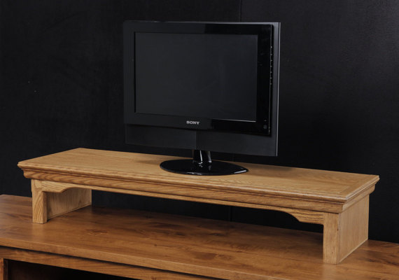 LED LCD TV Riser Stand Traditional Oak