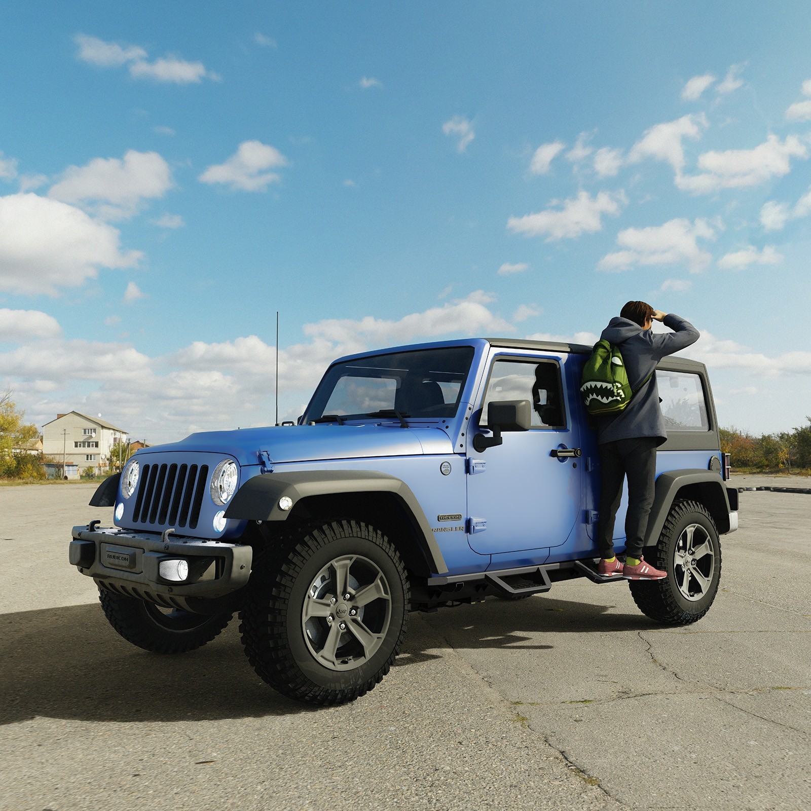 Running Boards For 07-18 Jeep Wrangler JK 4 Doors Black Powder Coated Side Steps