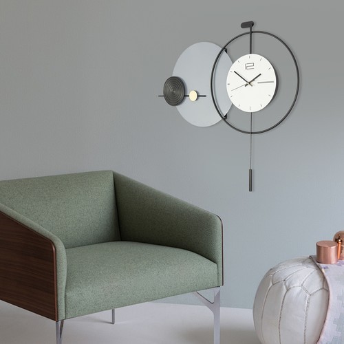 Modern Wall Clock, Wall Clock with Pendulum, Large Modern Wall Clock