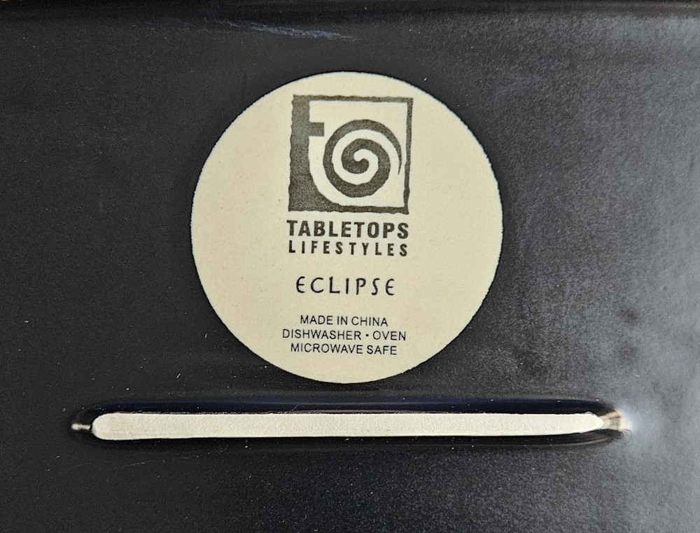 Black Serving Platter 13.5″ Rectangular Stoneware Modern Minimalist Design