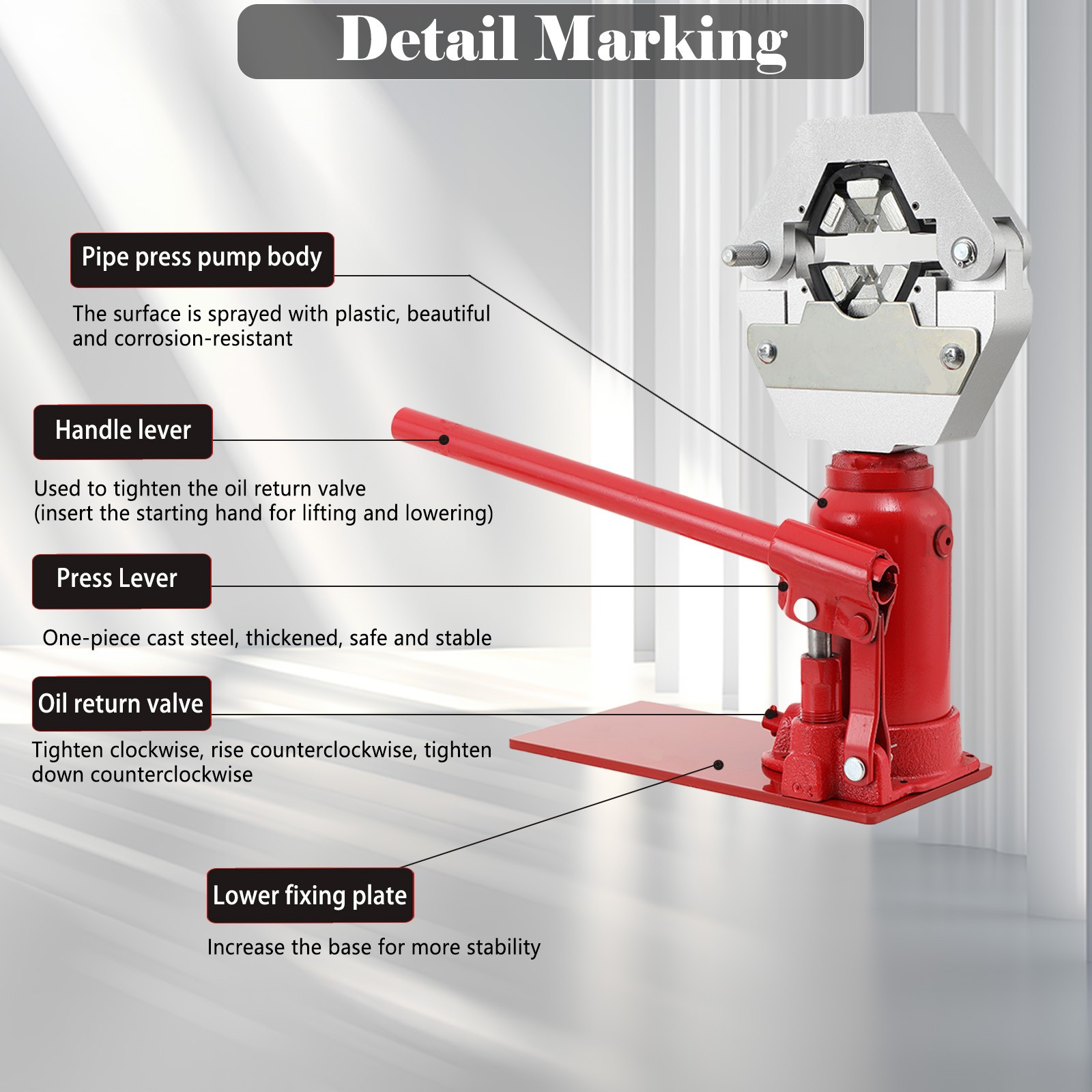 7T Manual Hydraulic Hose Press Machine for 6.5-20 mm Agricultural Sprayer Hose