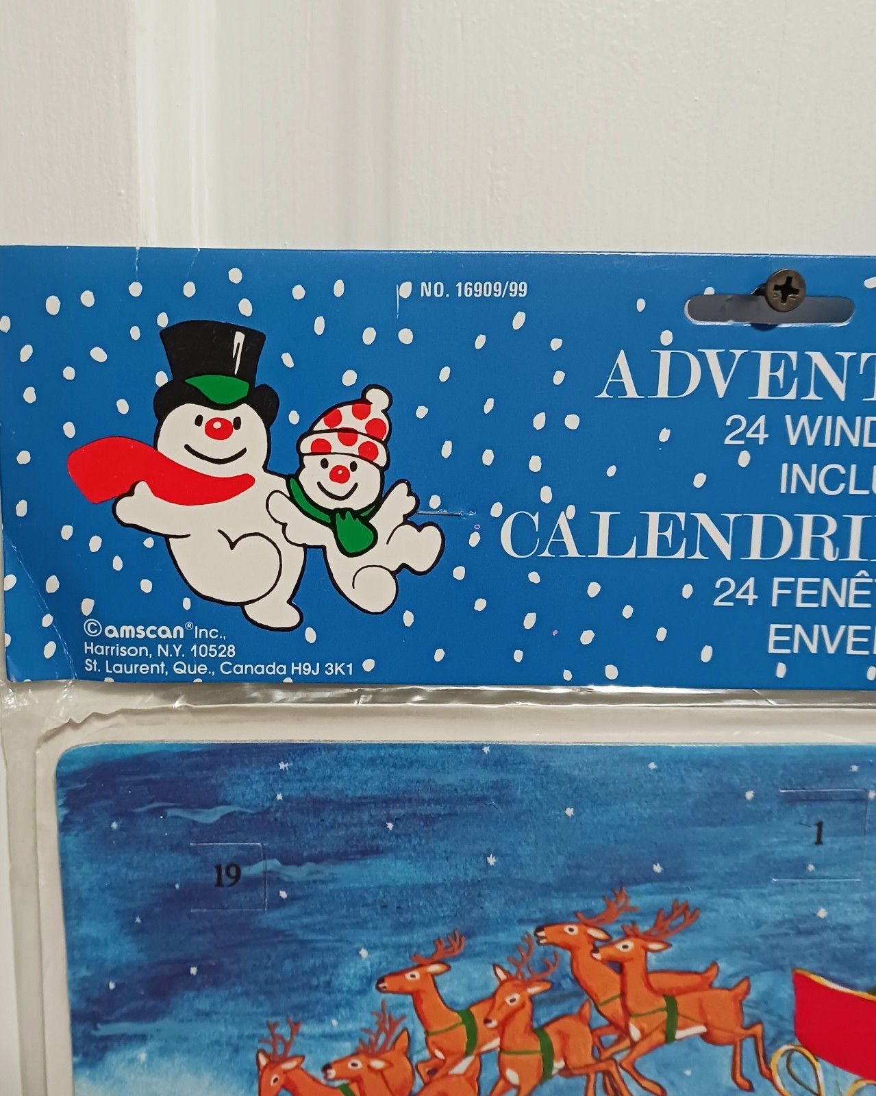 Vintage Christmas Santa Reindeer Village Advent Calendar