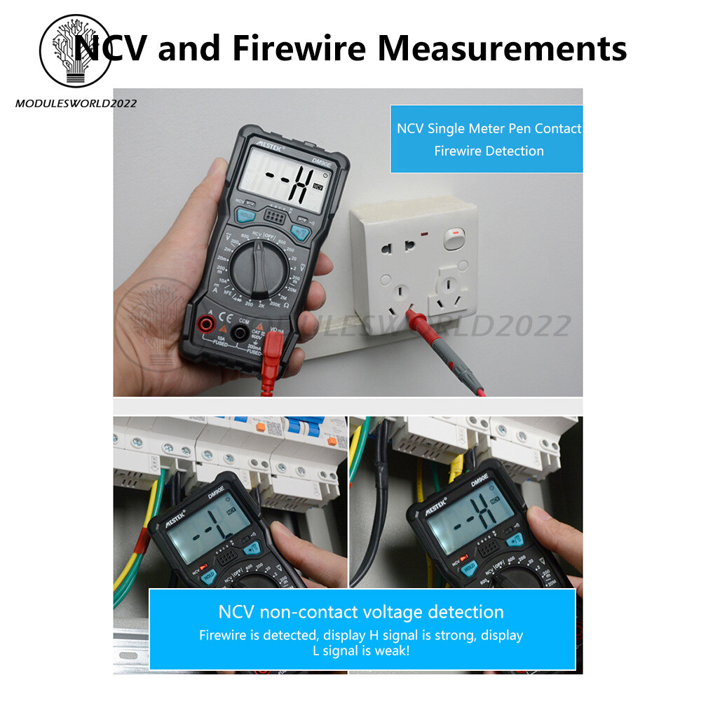 DM90E Digital Multimeter Auto Intelligent Tester AC/DC Voltage Meter 1999 counts