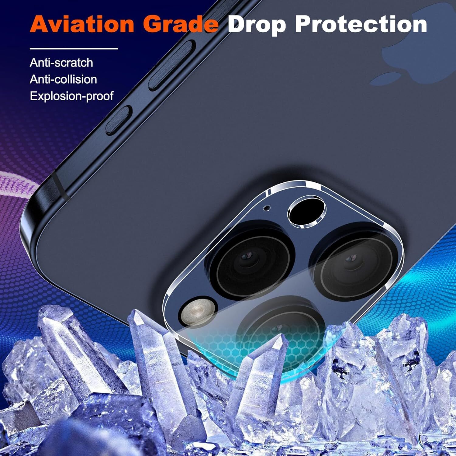 For iPhone 15 14 13 12 11 Pro Max Tempered Glass Screen Camera Lens Protector