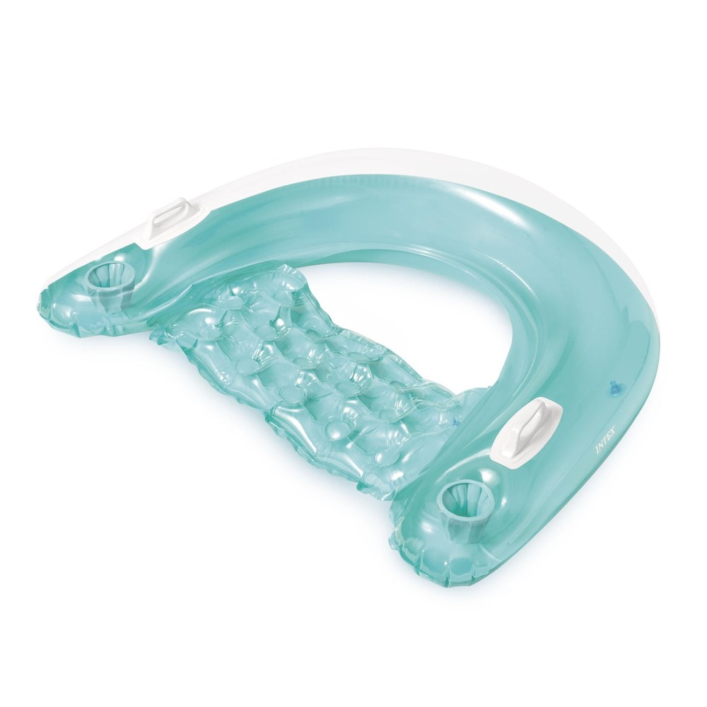 Intex Sit N Float Inflatable Lounge Pool Float with Cup Holders and Backrest