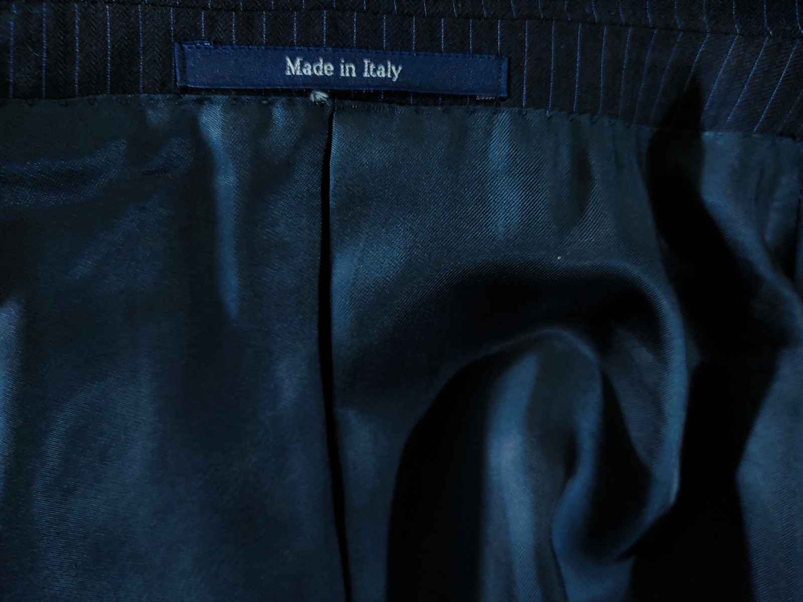 Ermenegildo Zegna Suit Jacket 42/44R Navy Blue Wool Pinstripe Italy Working Cuff