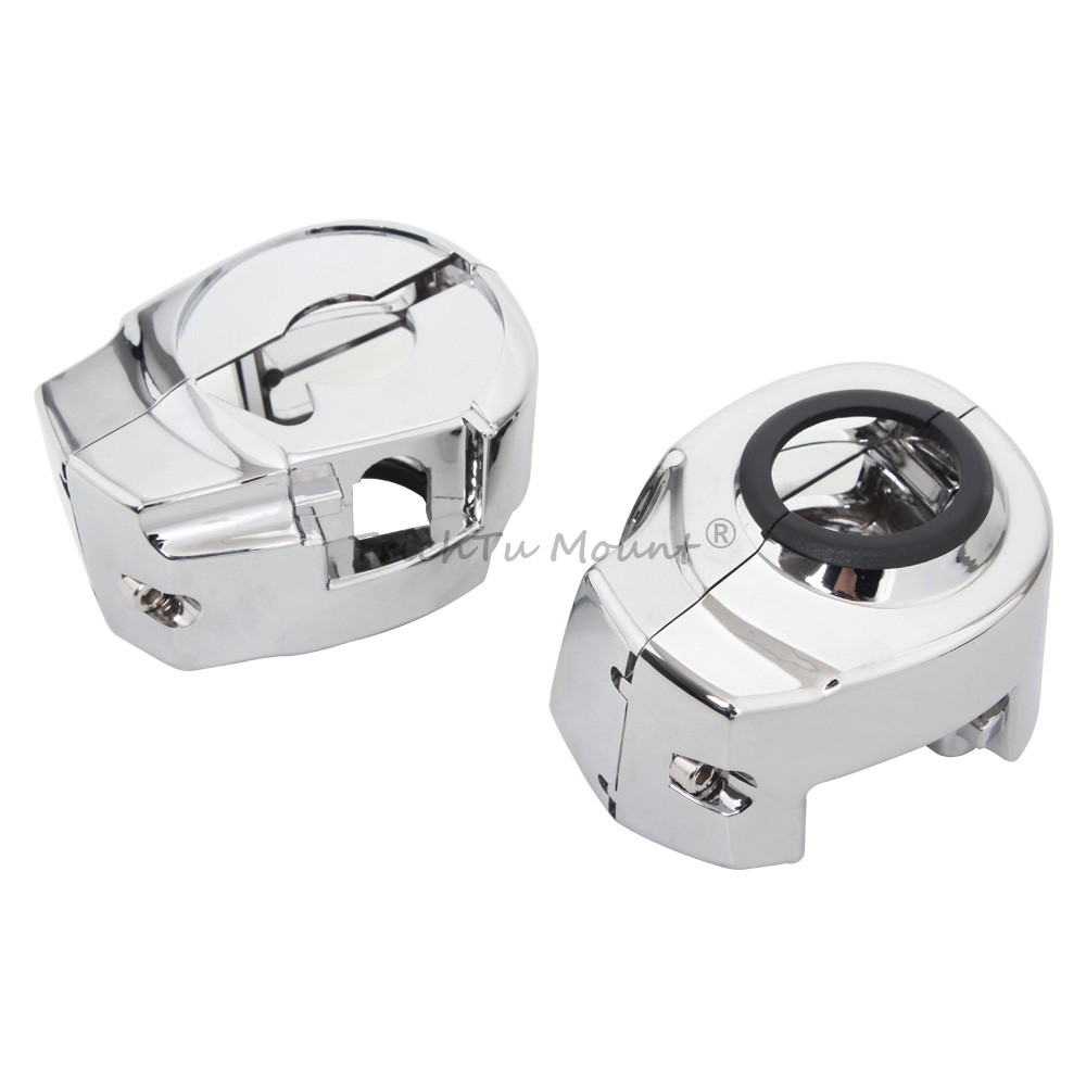 A Pair Chrome Switches Housing Cover For Harley Touring Street Glide 2014-2023