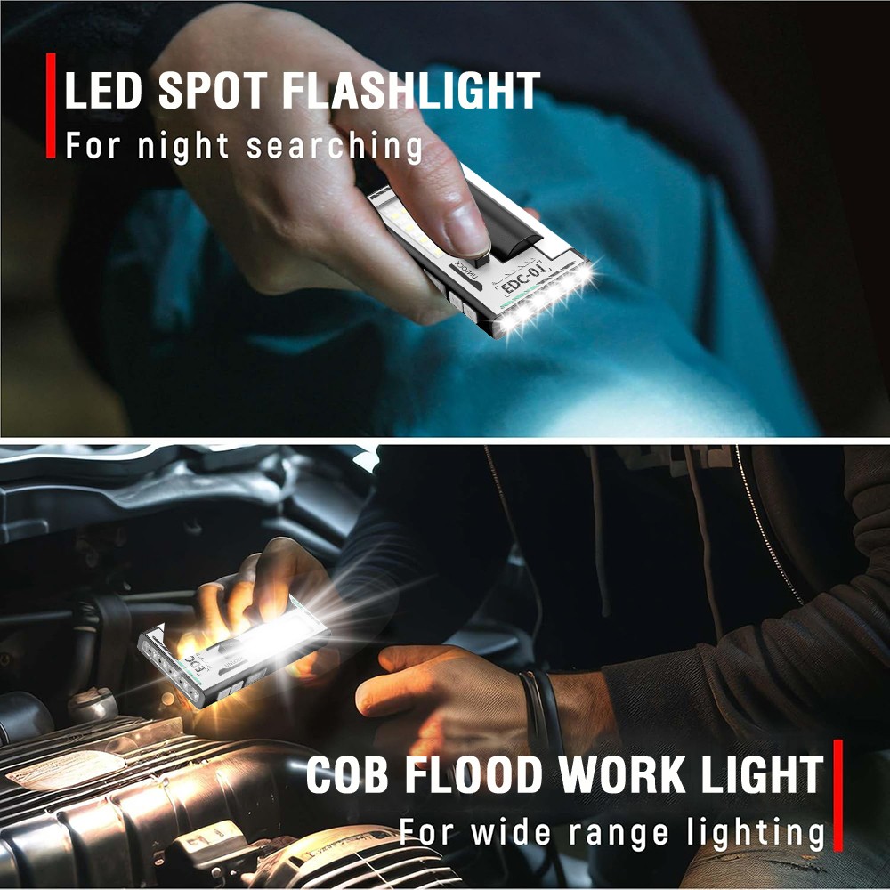 Mini Flashlight Rechargeable LED Small Flashlight Pocket Light EDC Work Light US