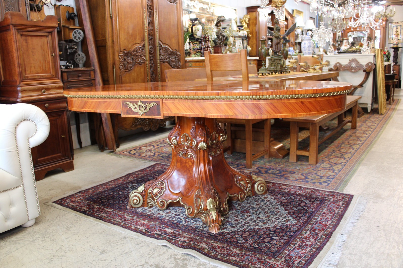 Italian Antique Princes Katia Style Inlaid Rosewood Dining Table