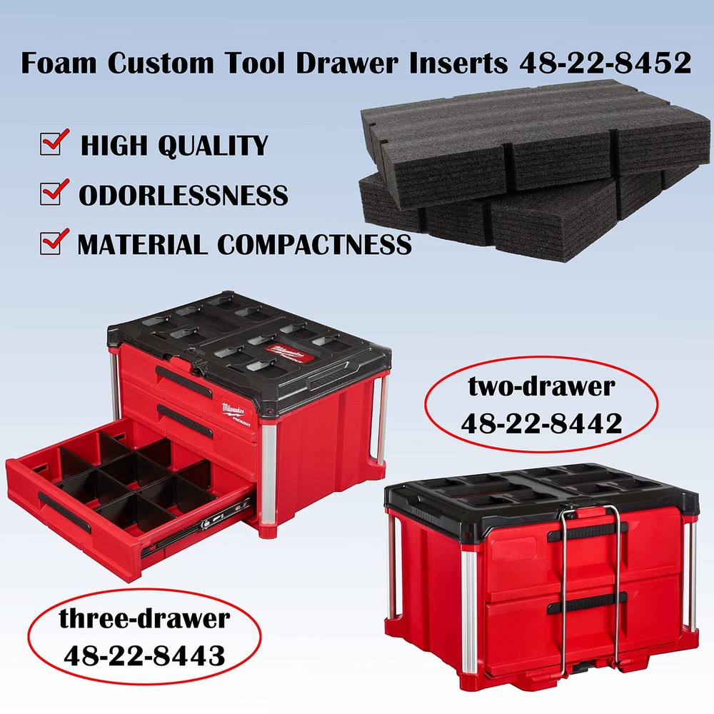 Packout Foam Inserts 48228452 Fits Milwaukee Drawer Tool Box Replacement