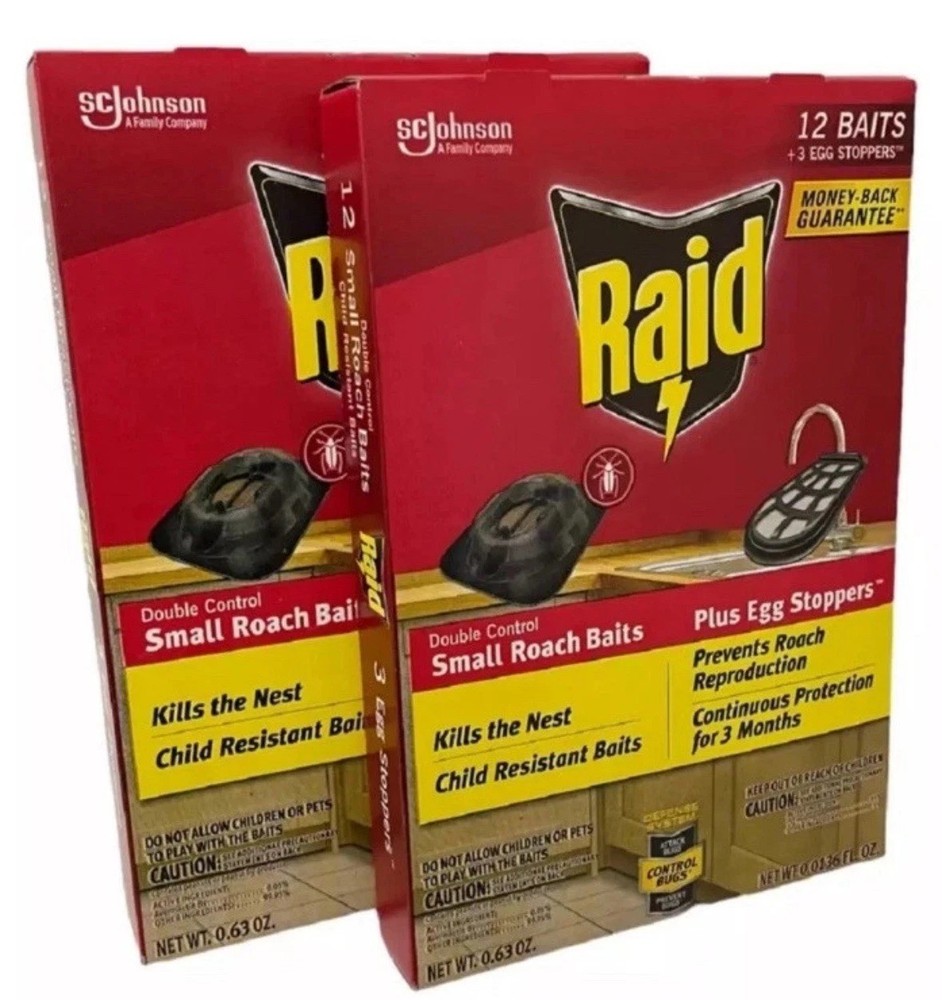 New Raid Small Roach Baits And Egg Killer 24 Baits And 6 Egg Stoppers