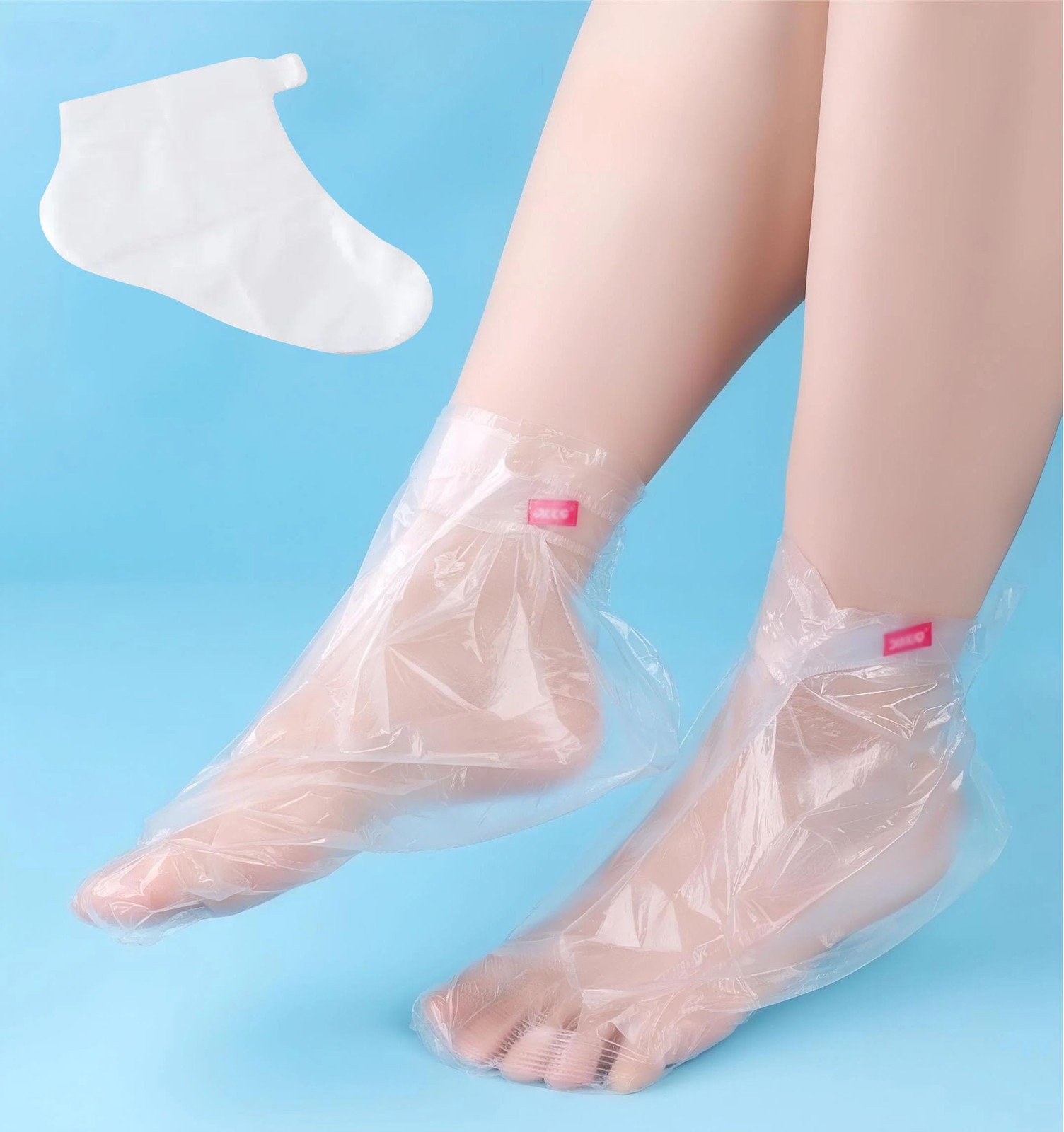 400-Pack Disposable Plastic Foot Covers for Feet – 12.2" x 9.4", Clear