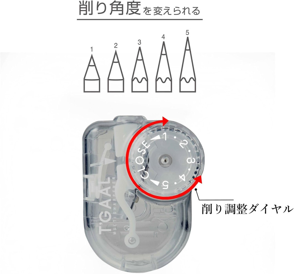 Angle Adjustable Pencil Sharpener Clear Manual 5 Setting Artist Student Tool
