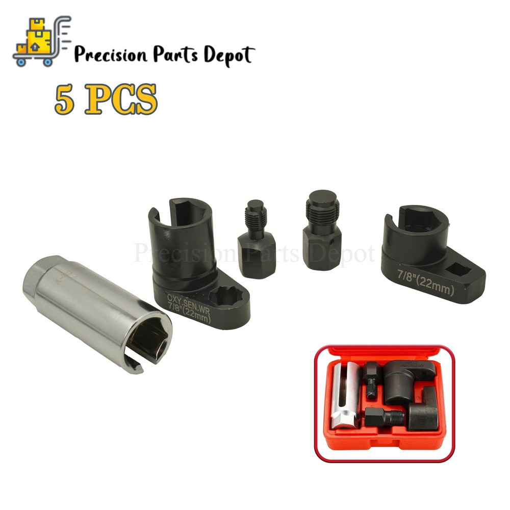 5PCS O2 Oxygen Sensor Socket Thread Chaser O2 Sensor Wrench Removal Tool Kit Set