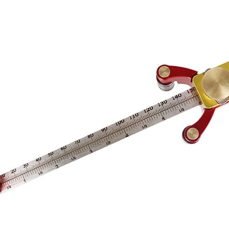 Woodworking DIY Drawing Straight Line Arc Measuring Height Triple Multi-function