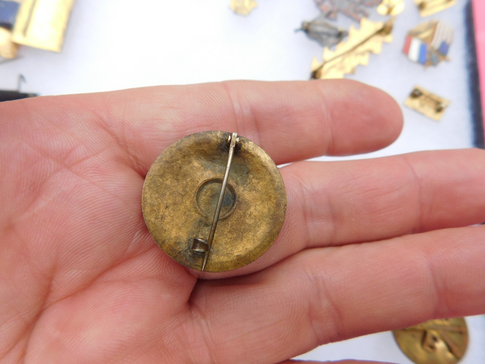 Army Enlisted Collar Pin BACK  Reserve Officer Training Corps ROTC WWI/1920's