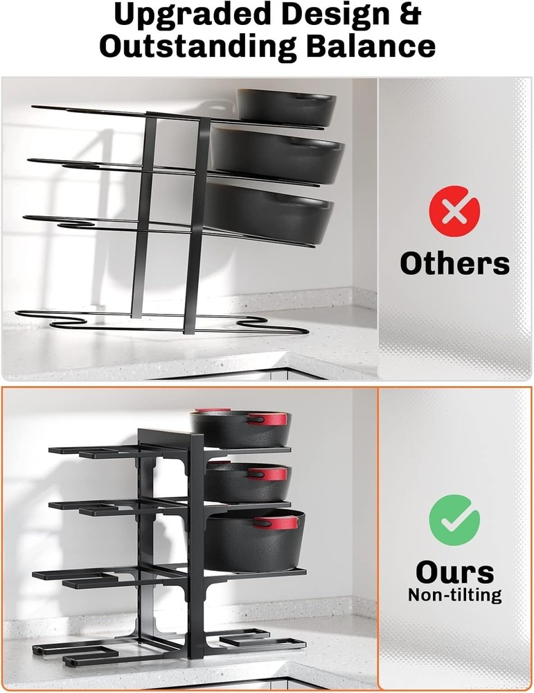 Heavy Duty Adjustable Pot Rack - Effortless Kitchen Organization Made Simple