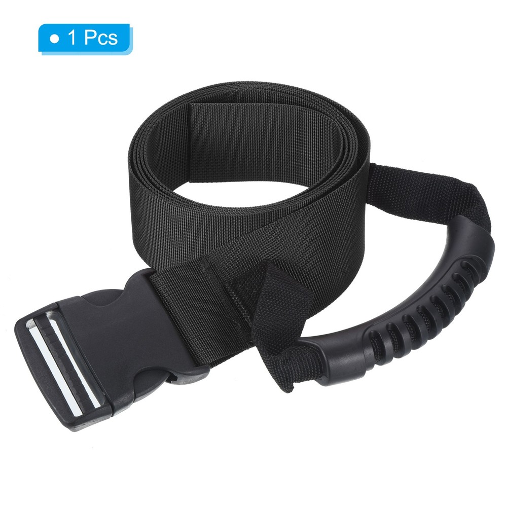 Carrying Strap with Handle, Adjustable Nylon Belt for Moving Boxes, Black