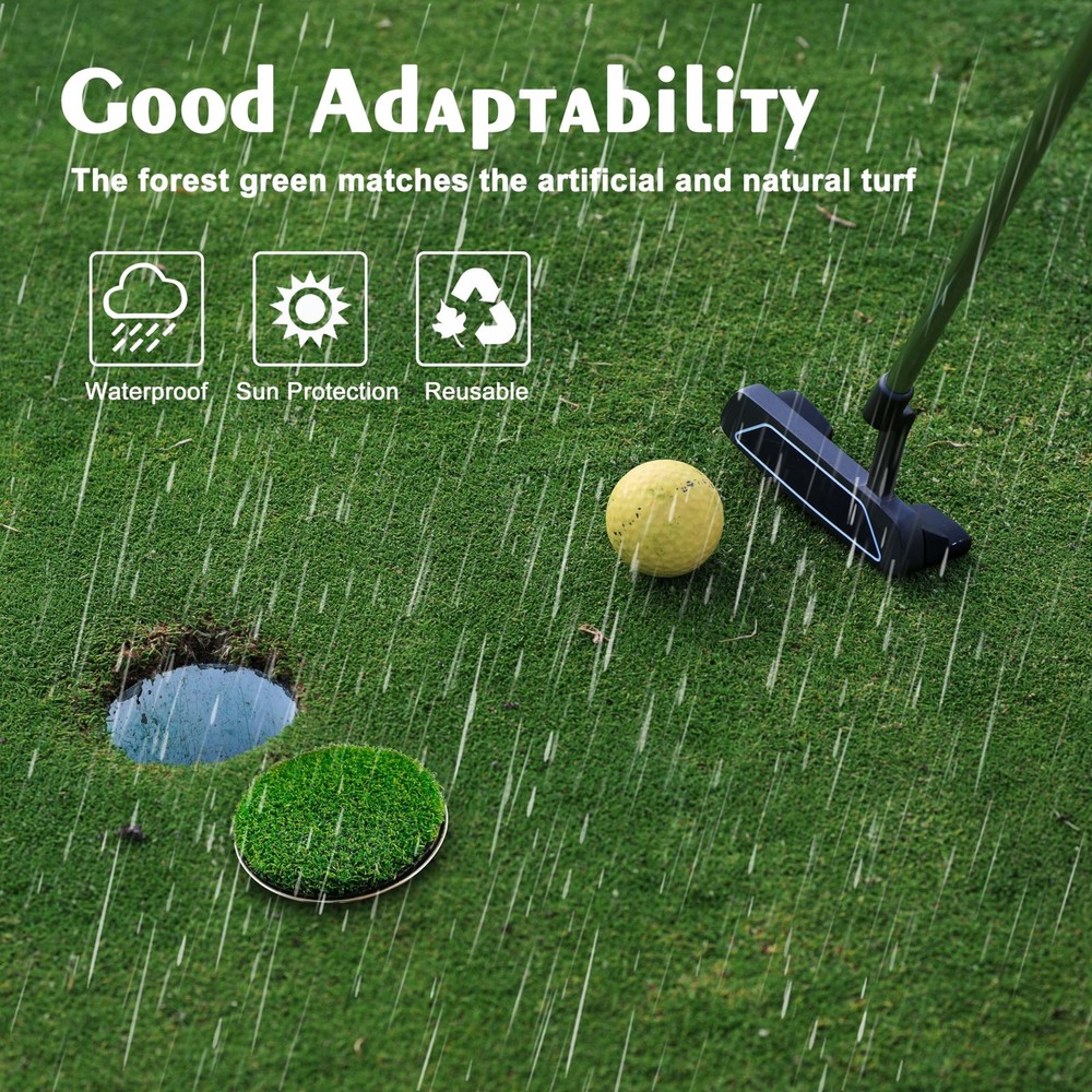 Golf Hole Cup Putting Green for Backyard Practice - 2 Piece Set