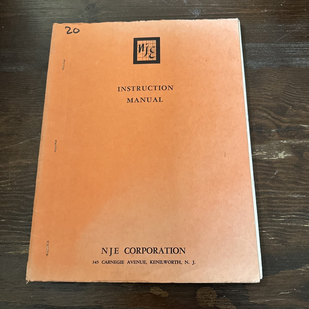 NJE SS-10-10 Solid State Transistorized Regulated Power Supply Instruction