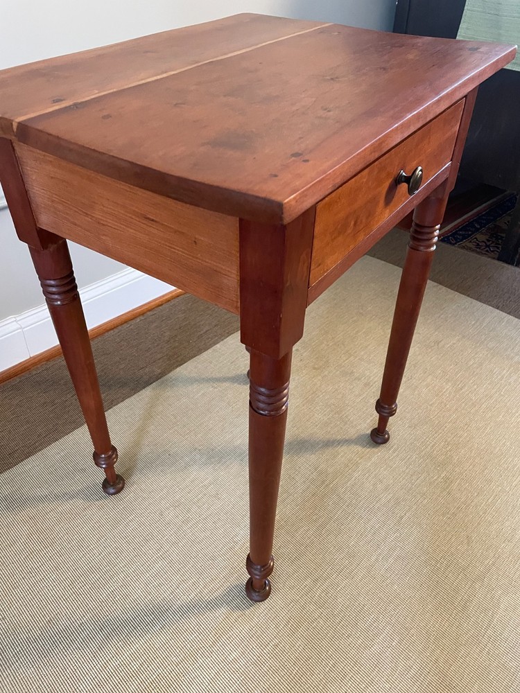 Antique Cherry One-Drawer Table w/ Distinctive Feet