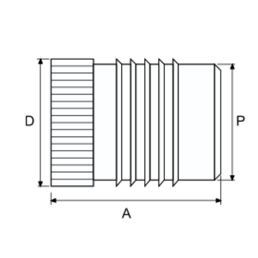 M8 X 12.7 FIN-LOK INSERT FOR PLASTIC BRASS