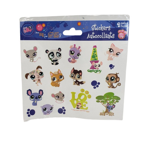 LITTLEST PET SHOP LPS 2010 HASBRO STICKERS 2 SHEETS NEW SEALED STICKER XPRESS