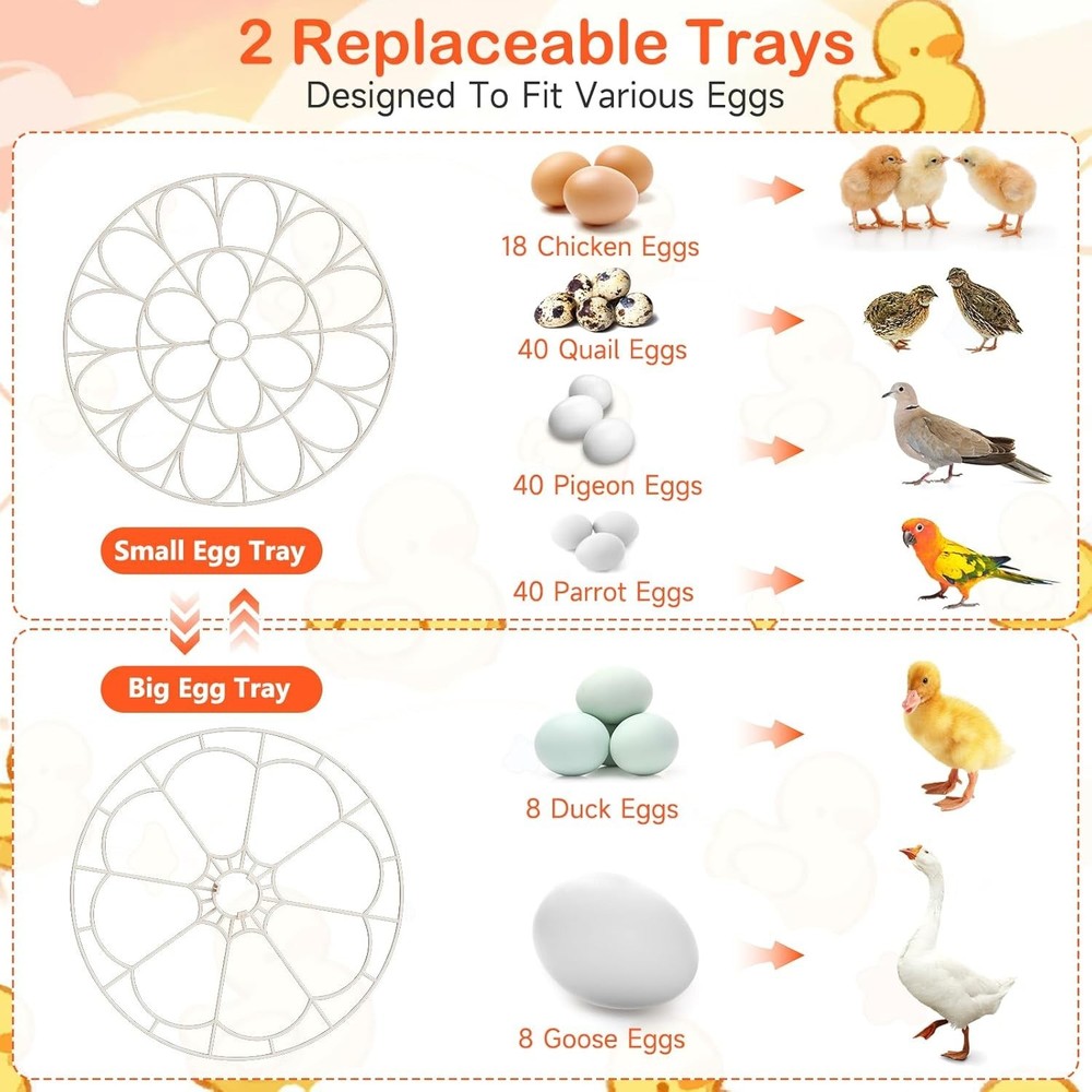 18 Egg Incubator with Automatic Turning & Humidity Control for Optimal Hatch ...