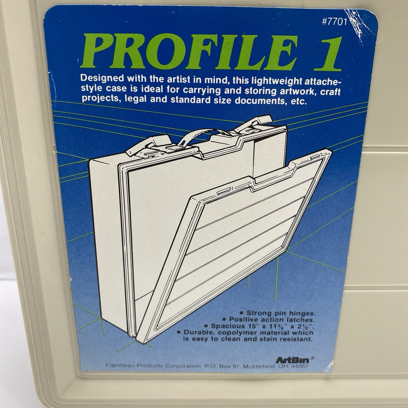 Vintage ArtBin Profile 1 Storage Box Flambeau Attache Style Art Supplies Case