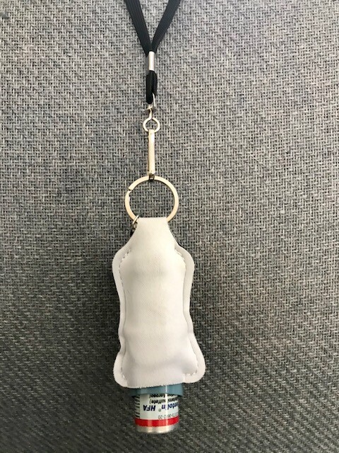 Asthma Inhaler Holder Case Solid White Sleeve COPD Inhaler Keyring Lanyard
