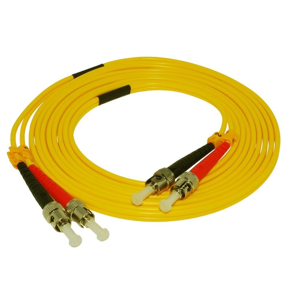 1M ST-ST Duplex Singlemode 9/125 Optical Fiber Optic Network Cable Patch Cord