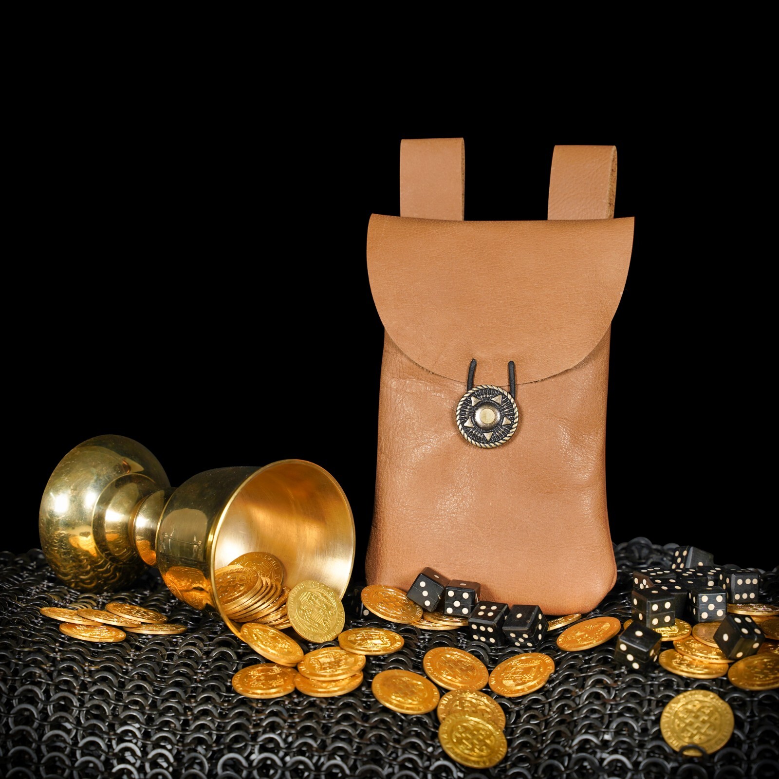 Medieval Belt Bag Handmade Leather Pouch For Renaissance Reenactments Accessory