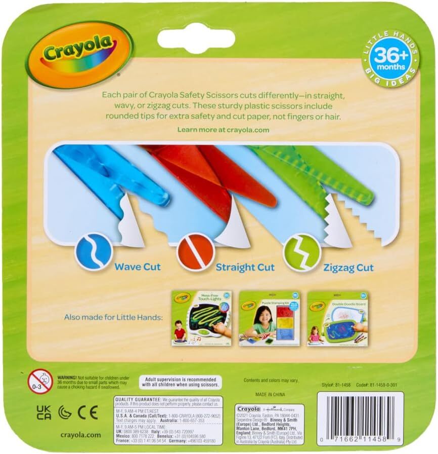 Crayola Toddler Safety Scissors (3 Pack), Blunt Tip Training Scissors for Presch