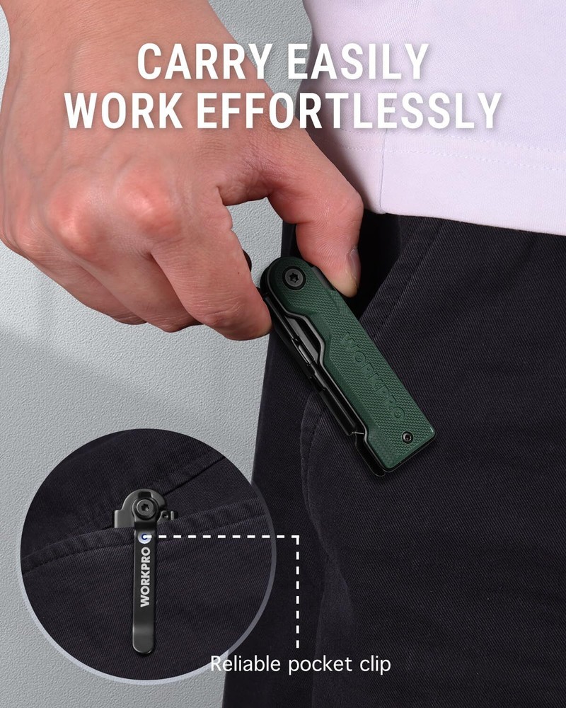 WORKPRO Folding Utility Knife Razor Knife Quick Change Box Cutter 10 Extra Blade