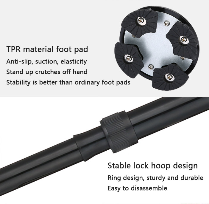 Foldable Walking Stick w/Alert Function LED Light Height Adjustable Walking Cane