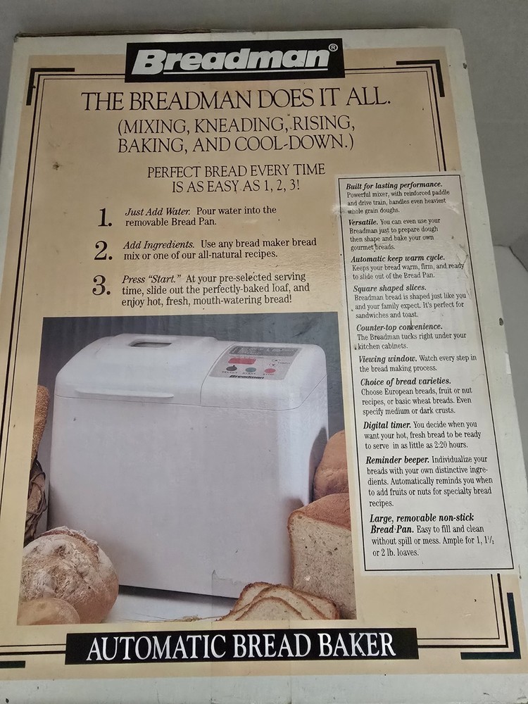 Breadman TR560 Bread Maker Machine 2lb Automatic Bread Machine White New
