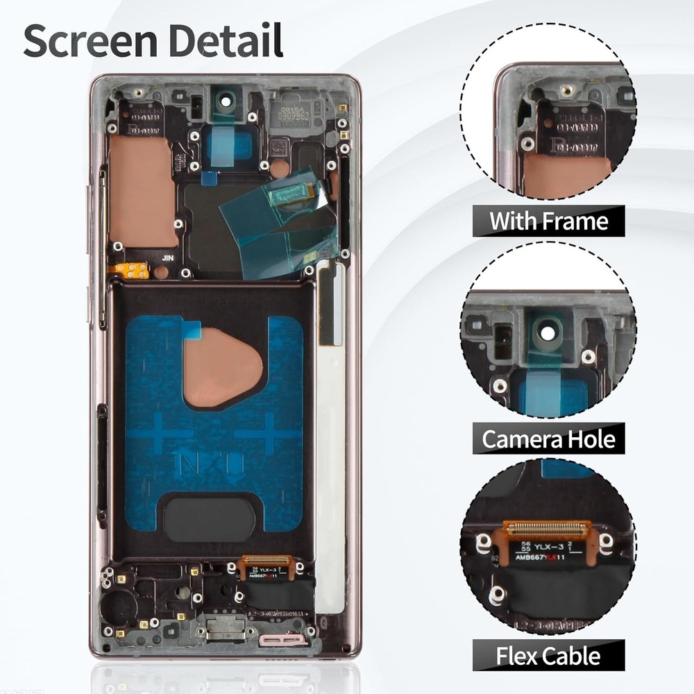 OLED For Samsung Note 20 LCD Display Touch Screen Replacement N980 N981 + Frame