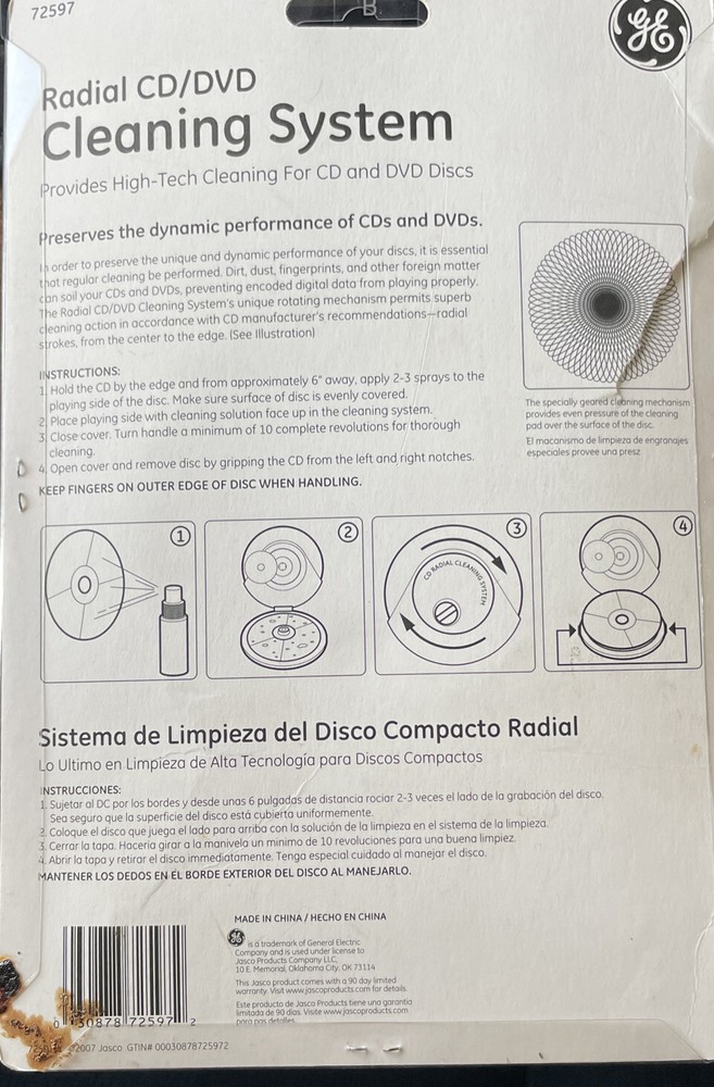 New! GE Radial CD/DVD Cleaning System